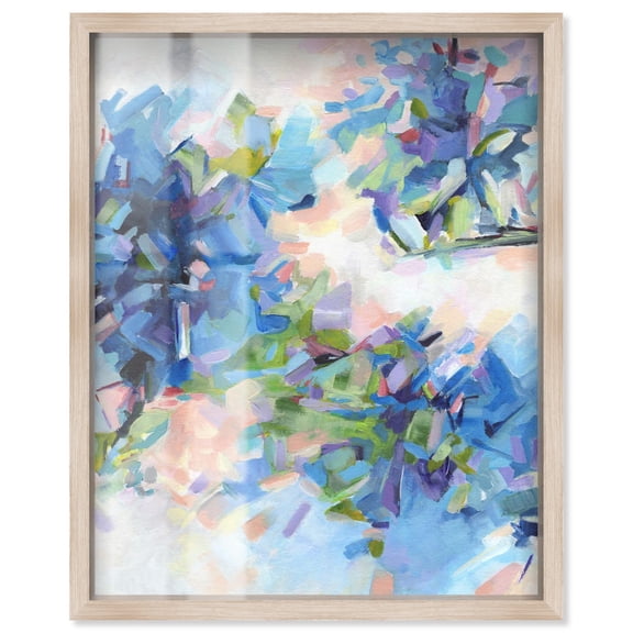 Blue Botanicals Shadowbox Print Western Floral Art by Art Remedy, Blonde Frame, 20 x 24