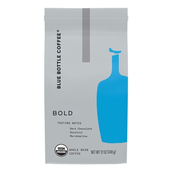 Blue Bottle Coffee, Bold, Organic Gourmet, Dark Roast, Whole Bean, 12 oz