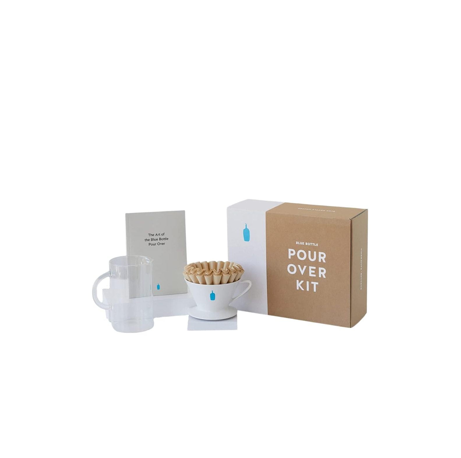 Blue Bottle Pour Over Kit with Coffee Dripper and Filters, Carafe, and How to Make a Pour Over