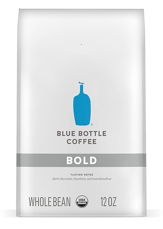 Blue Bottle Whole Bean Organic Coffee, Bold, Dark Roast, 12 Ounce bag ()