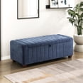 thumbnail image 1 of Blue Boucle Covered Storage Bench With Strong Plywood Frame And Legs Upholstered Option, 1 of 4