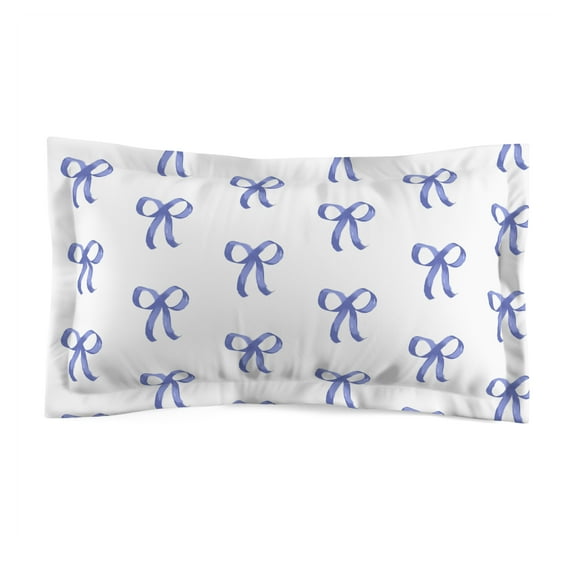 Blue Bow Microfiber Pillow Sham