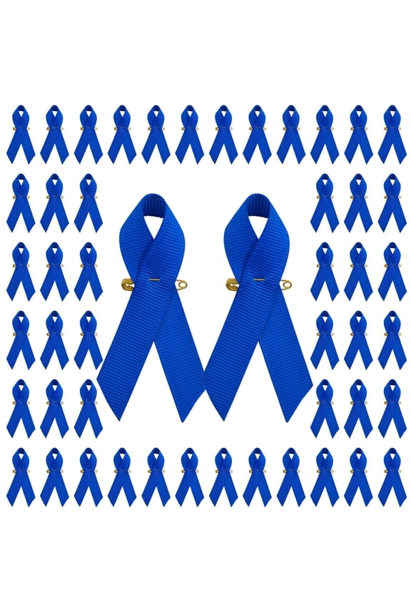 Blue Bow Pin Badges, Pack of 50, Terylene Material, Elegant Decorative Lapel Pins for Clothes Accessories, Blue, 7.5x3.5x1.3cm