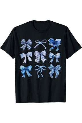 Blue Bow and Ribbon Cute Graphic For Women T-Shirt