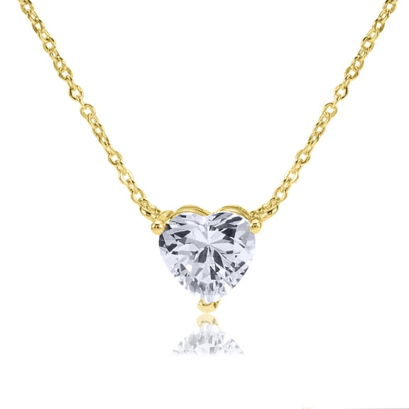 Blue Box Boutique Inc 8mm Gold Heart Pendant Necklace for Women, Teens