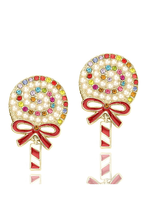 Inc Christmas Pearl Crystal Lollipop Drop Earrings for Women, Teens