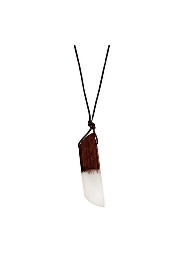 Inc Clear Resin Wooden Bar Adjustable Leather Cord Necklace for Women, Teens | Wood Anniversary Gift