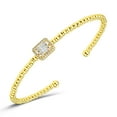 thumbnail image 1 of Blue Box Boutique Inc Gold Cubic Zirconia Rectangle Charm Beaded Wire Bracelet for Women, Teens, 1 of 2