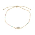 thumbnail image 1 of Blue Box Boutique Inc Gold Multi-Color Crystal Bead Accent Evil Eye Adjustable Bracelet for Women, Teens, 1 of 2