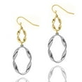 thumbnail image 1 of Blue Box Boutique Inc Gold Silver Mixed Metal Spiral Oval Dangle Earrings for Women, Teens, 1 of 2