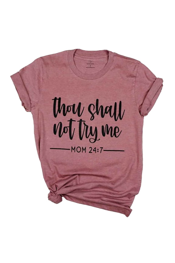 Inc Mauve "Thou Shall Not Try Me" Motherhood Shirt - Large