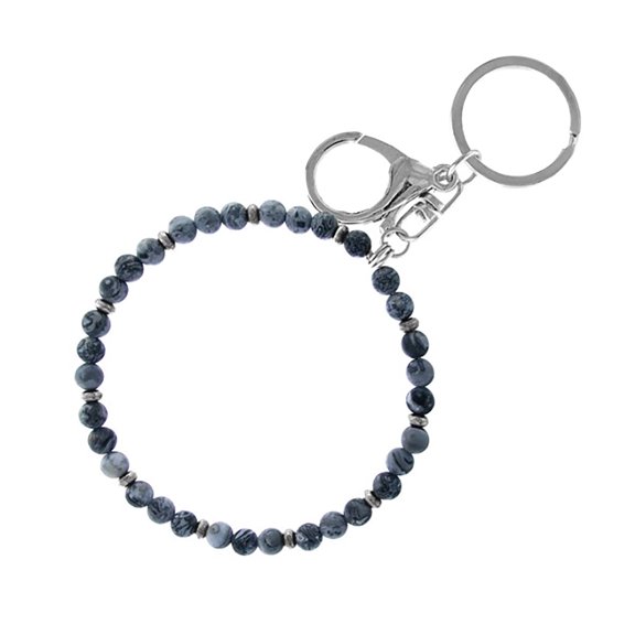Blue Box Boutique Inc Natural Stone Bangle Bracelet Keychain for Women, Teens