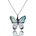 thumbnail image 1 of Blue Box Boutique Inc Real Leaf Blue, Green Butterfly Necklace for Women, Unisex, Teens, 1 of 3