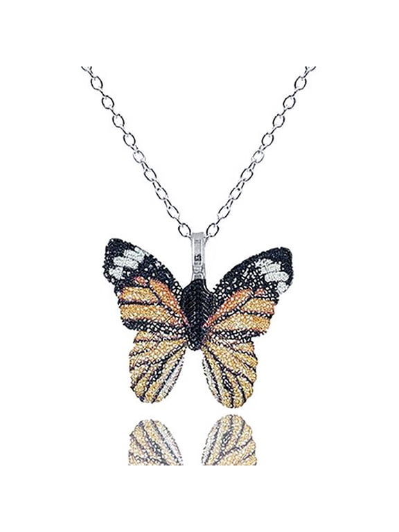 Inc Real Leaf Monarch Butterfly Pendant Necklace for Women, Teens