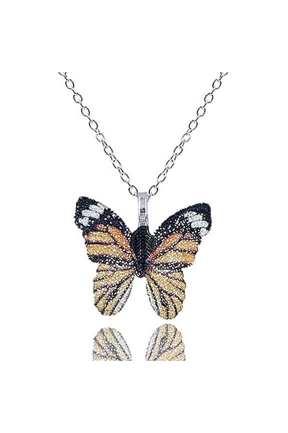 Inc Real Leaf Monarch Butterfly Pendant Necklace for Women, Teens