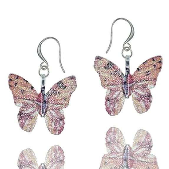 Blue Box Boutique Inc Real Leaf Rose Gold Butterfly Dangle Earrings for Women, Teens