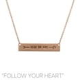thumbnail image 1 of Blue Box Boutique Inc Rose Gold Bar Follow Your Heart Pendant Necklace for Women, Teens | Inspirational Jewelry, Motivational Jewelry, 1 of 4