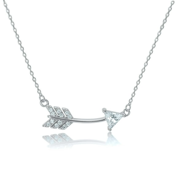 Blue Box Boutique Inc Silver Arrow Pendant Necklace for Women, Teens