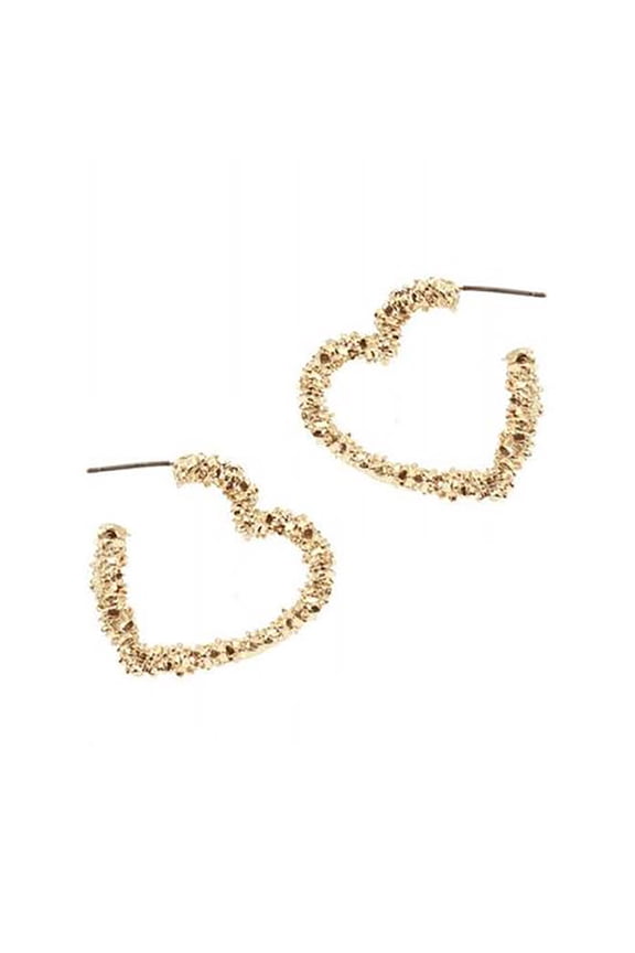 Inc Small Gold Spiky Cluster Heart Hoop Earrings for Women, Teens | Valentine's Day, Galentine's Day Gift
