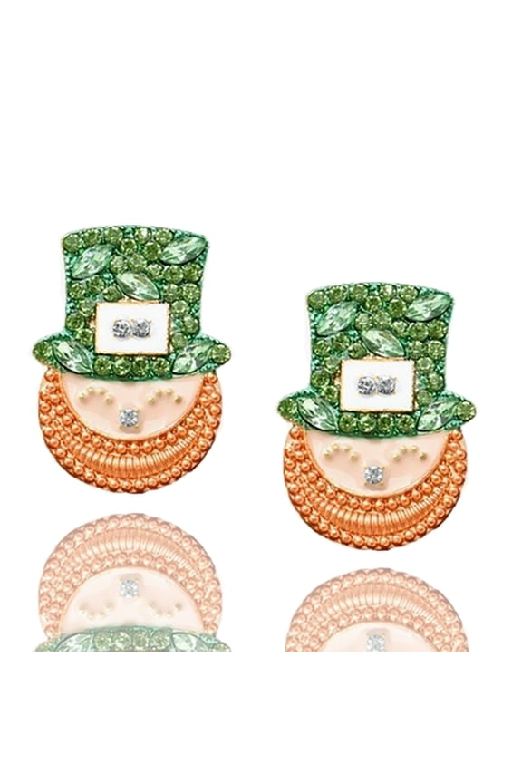 Inc St Patrick's Day Crystal Leprechaun Stud Earrings for Women, Teens