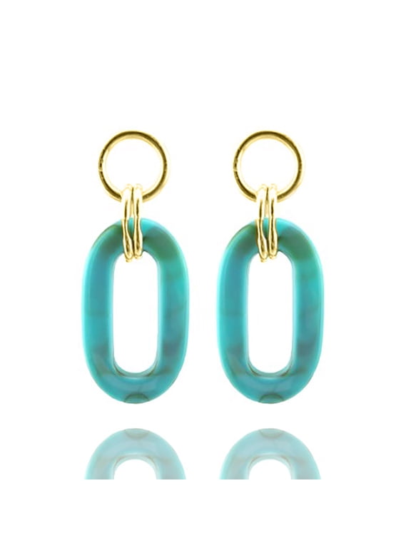 Inc Turquoise Resin Open Oval Statement Dangle Earrings for Women, Teens
