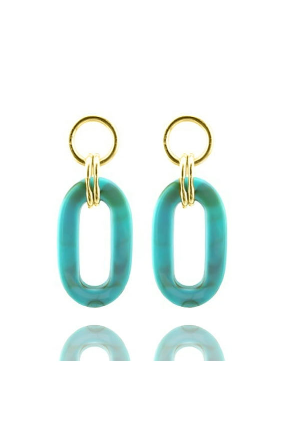 Inc Turquoise Resin Open Oval Statement Dangle Earrings for Women, Teens