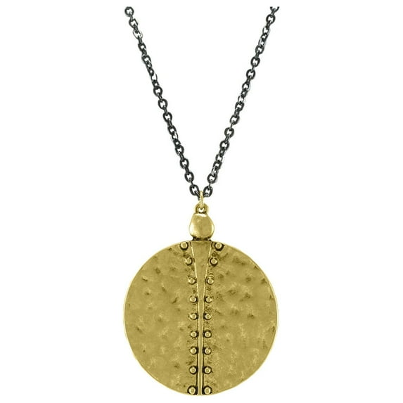 Blue Box Boutique Inc Two Tone Gold Hematite Aztec Inspired Long Statement Necklace for Women, Men, Teens