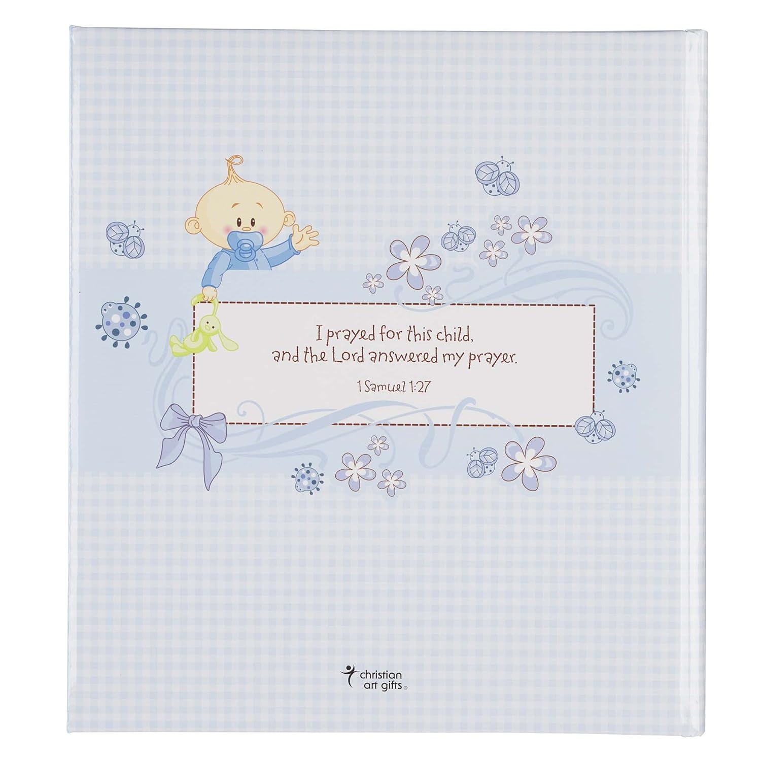 Blue Boy Baby Memory Book - First Year Keepsake Photo Album with Bible ...