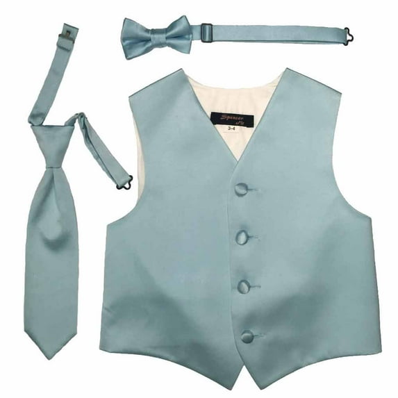 Blue Boys Satin Vest Spencer J - Boys 11-12