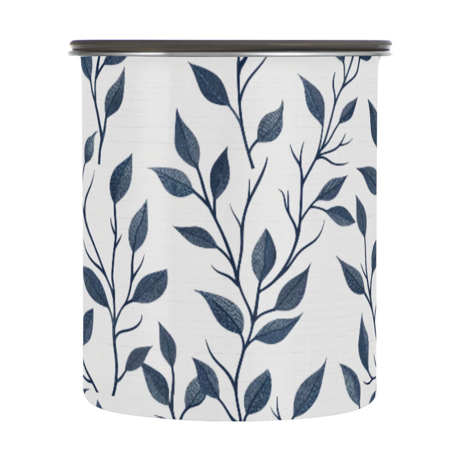 Blue Branch Leaves Airtight Coffee Bean Canister 30oz Food Storage Containers with Lids For Gournd, Tea, Sugar, Flour, Rice, Cereal, Candy Cookie Jar