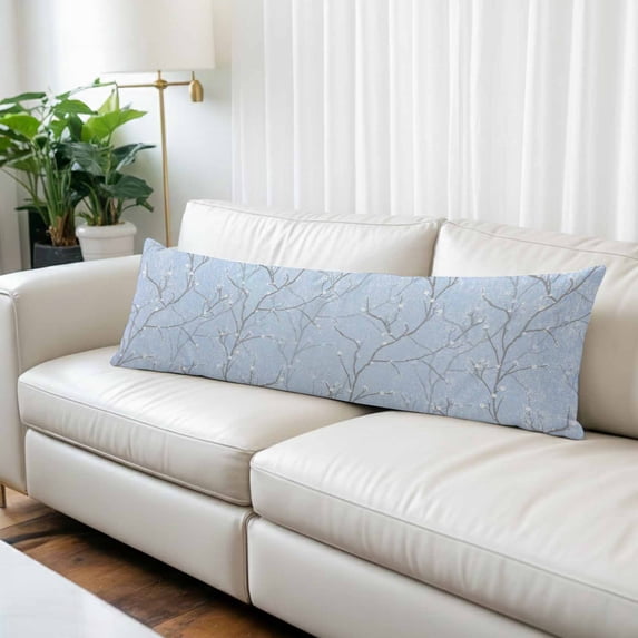Blue Branches Body Pillow Covers 20"x54", Vintage Art Farmhouse Soft Brushed Microfiber Breathable Throw Pillow Covers, Pillowcase with Zipper for Couch Sofa Bedroom Living Room