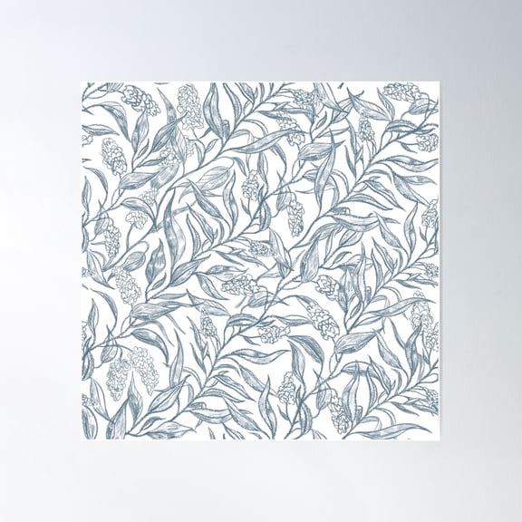 Blue Branches Poster Wall Art, Modern Wall Decor For Living Room Bedroom, 30x30 UNFRAMED