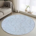thumbnail image 1 of Blue Branches Round Rug 4ft Washable Circle Entryway Rugs Non Slip Vintage Art Farmhouse Area Rug Indoor Floor Carpet for Bedroom Kitchen Living Room Home Office Dining Room Nursery, 1 of 8
