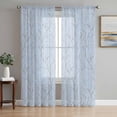 thumbnail image 1 of Blue Branches Sheer Curtains 72 Inch Length 2 Panels Set, Vintage Art Farmhouse Voile Window Treatment Rod Pocket Curtains Sheers Drapes for Bedroom/Living Room/Kitchen 52"x72"x2, 1 of 7