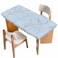thumbnail image 1 of Blue Branches Table Cloths for 3 Foot Rectangle Tables, Vintage Art Farmhouse Patio Waterproof Elastic Fitted Tablecloths, Washable Rectangular Table Cover for Camping, 1 of 8