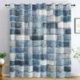 thumbnail image 1 of Blue Brick Wall Blackout Curtains for Bedroom, Thermal Rustic Country Brick Curtains, Grommet Drapes Window, Farmhouse Stone Wall Room Decor Living Room 26"W x 54"L (Pack of 2), 1 of 6