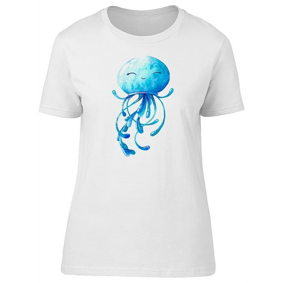 Blue Bright Cheerful Jellyfish T-Shirt Women -Image by Shutterstock, Female Medium