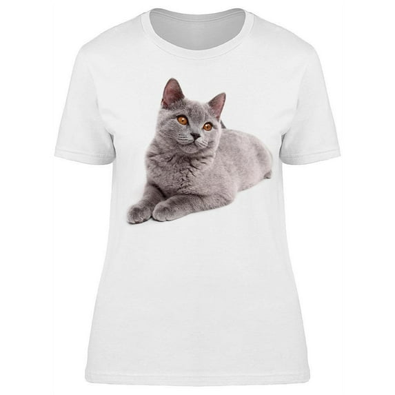 Blue British Kitten Yellow-eyed T-Shirt Women -Image by Shutterstock, Female XX-Large