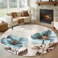thumbnail image 1 of Blue Broccoli 7FT Round Area Rugs for Living Room Farmhouse Rustic Floral Retro Victorian Style Ultra-Thin Non-Slip Round Rugs Machine Washable Low Pile Circle Carpet for Bedroom Kitchen Nursery, 1 of 9