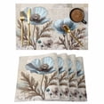 thumbnail image 1 of Blue Broccoli Placemats Set of 8, Rustic Farmhouse Floral Retro Brown Plant Non-Slip Place Mats Washable Table Mats for Kitchen Dining Table Decorations Indoor/Outdoor, 1 of 9