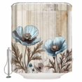 thumbnail image 1 of Blue Broccoli Shower Curtain, 60" x 72", Rustic Farmhouse Floral Retro Brown Plant Waterproof Bathroom Curtain Washable Shower Curtain Set with 12 Hooks, 1 of 6
