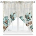 thumbnail image 1 of Blue Broccoli Swag Valances for Windows 2 Pack Vintage Flower Victorian Style Swag Kitchen Curtains 45 Inches Long Rod Pocket Short Window Treatment for Kitchen Bathroom 36"x45", 1 of 8