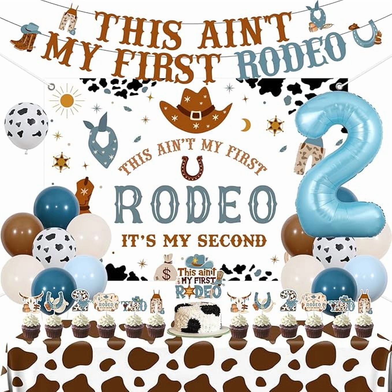 Blue Brown My 2nd Rodeo Birthday Decorations Boy - This Ain't My First ...