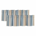 thumbnail image 1 of Blue Brown Beige Curtain Valances for Windows, Kitchen Valance Window Treatments Panel 2 Pack, Boho Farmhouse Abstract Stripes Art Rod Pocket Short Curtains for Bathroom Bedroom 42 x 18 Inch, 1 of 8