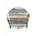 thumbnail image 1 of Blue Brown Beige Farmhouse Round Placemats for Dinning Tables, Heat-proof Braided Table Mats 13 Inch, Vintage Wood Washable Place Mat for Kitchen Restaurant Party Decor Supplies Table Setting, 1 of 9
