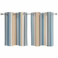 thumbnail image 1 of Blue Brown Beige Kitchen Curtains Small Short 39 Inch Length, Boho Farmhouse Abstract Stripes Art Grommet Top Bedroom Living Room Curtains, Light Filtering Cafe Curtain Drapes 2 Panels Set 55''x39'', 1 of 9