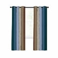 thumbnail image 1 of Blue Brown Blackout Curtains 63 Inches Long for Bedroom, Farmhouse Wood Grain Vintage Vertical Striped Thermal Insulated Room Darkening Black Out Window Curtain Panels Grommet Drapes for Living Room, 1 of 8