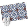 Blue Brown Boho Bathroom Rug Washable 2x3 Entryway Rug Non Slip Classic ...