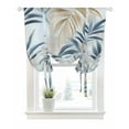 thumbnail image 1 of Blue Brown Botanical Tie Up Curtains for Window, Thermal Insulted Balloon Shade Adjustable Rod Pocket Curtains Valance Panels for Kitchen Bathroom Cafe 42 x 45 Pastoral Summer Leaf, 1 of 6