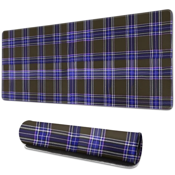 Blue and Brown Checkered Pattern Extended Large Mouse Pad, Desk ...